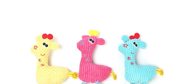 Cute Plush Giraffe Rope Pets Small Dogs Squeaky Interative Toys Deer Dolls Puppy Playing Chew Bite Toy Dog Training Accessories